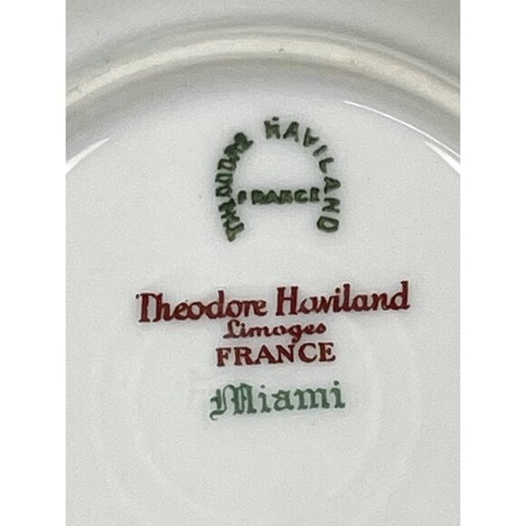 4x Theodore Haviland Limoges 1925-36 Miami Floral Porcelain 5" Dessert BOWLS - Picture 4 of 4